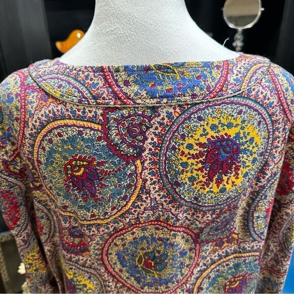 Talbots Colorful Boho Floral Blouse Size 12 - Picture 10 of 12